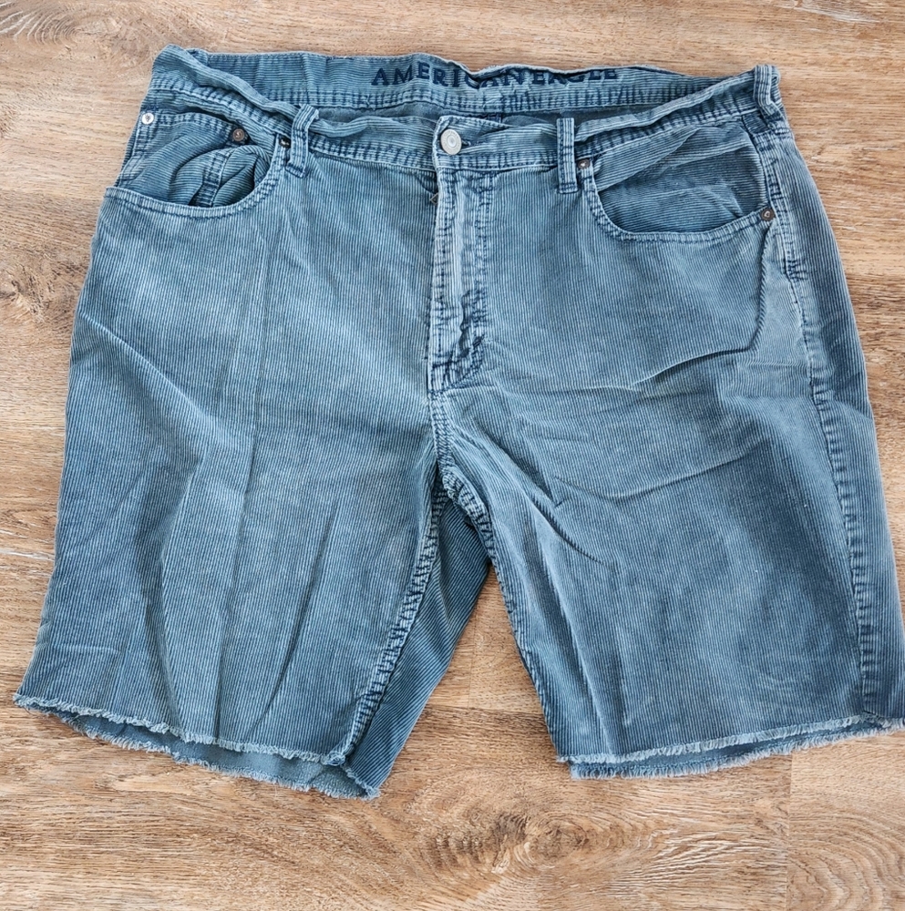 American Eagle Blue Corduroy Shorts